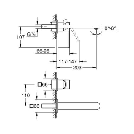 Praustuvo maišytuvas Grohe Plus, L dydis, dviejų skylių