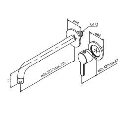 Praustuvo maišytuvas Damixa Silhouet, 250 mm