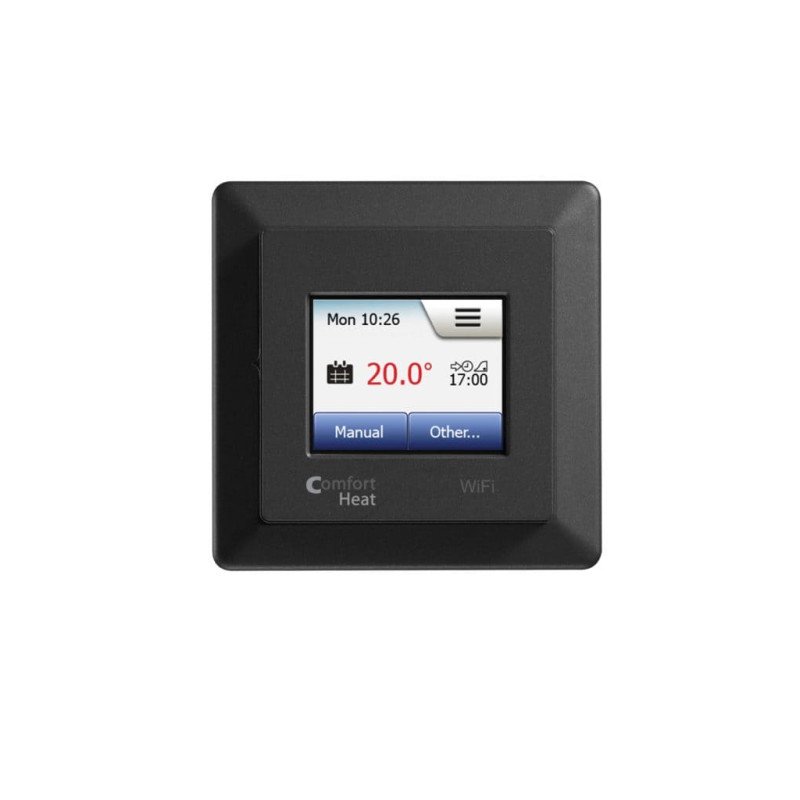Elektra šildomų grindų termostatas Comfort Heat Wi-Fi, juodas