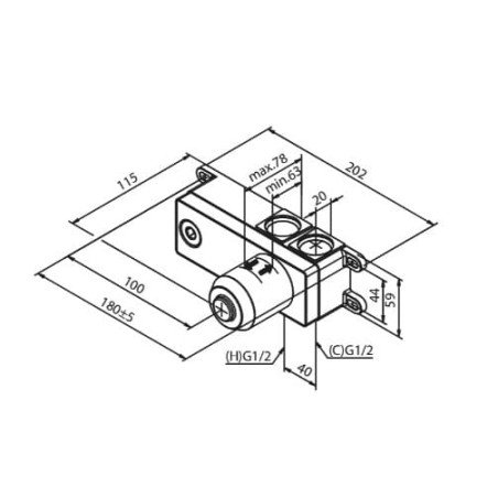 Potinkinė dalis praustuvo maišytuvui Damixa, juodam matiniam