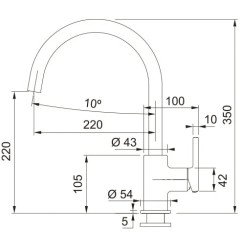 Plautuvės maišytuvas Franke Lina XL, be ištraukiamo dušelio, kašmyro