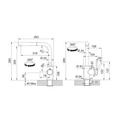 Plautuvės maišytuvas Franke Lina L, su ištraukiamu dušeliu, balta 5