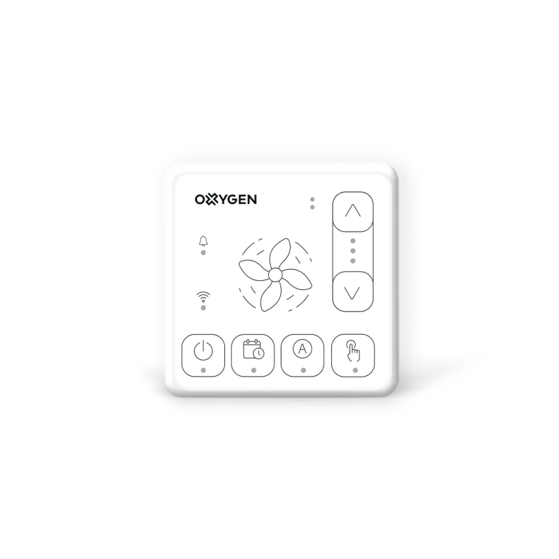 Rekuperatoriaus valdiklis Oxygen Easy su WiFi ir Bluetooth, baltas
