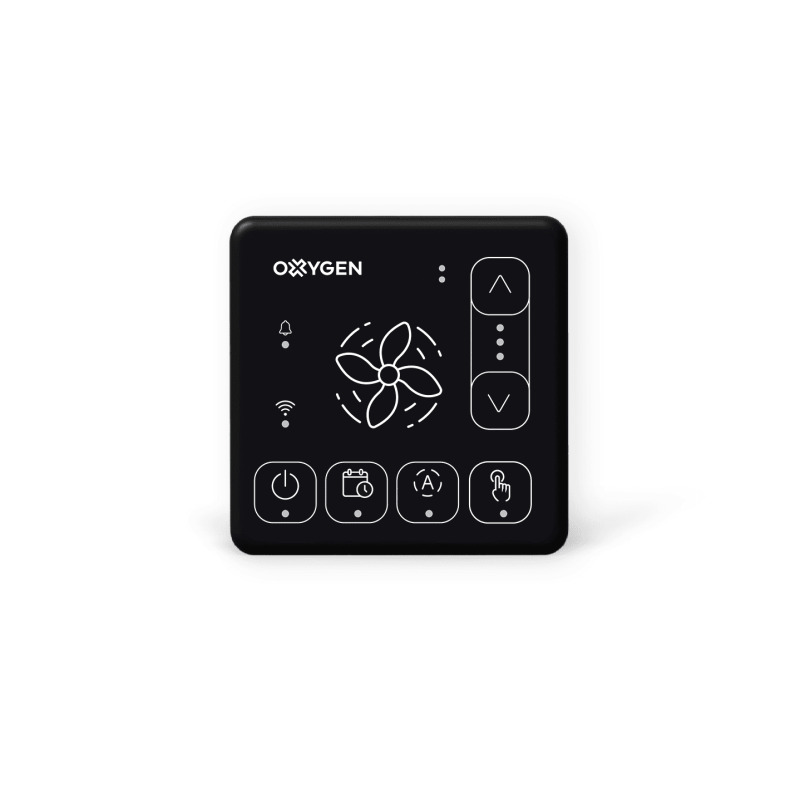 Rekuperatoriaus valdiklis Oxygen Easy su WiFi ir Bluetooth, juodas