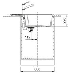 Granitinė plautuvė Franke Urban, UBG 611-78 XL, juoda matinė 5