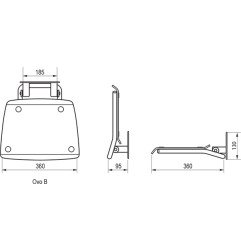 Dušo sėdynė Ravak, Ovo B II, skaidri/juoda