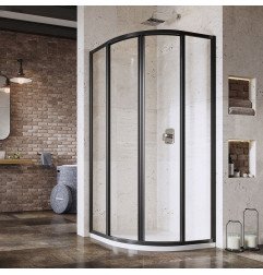 Pusapvalė dušo kabina Ravak Supernova, SKCP4-80 195, juoda+stiklas Transparent 1