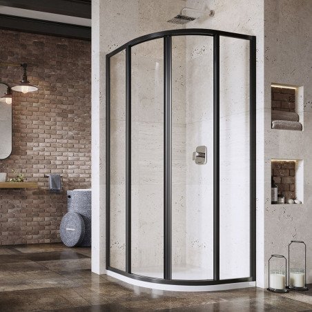 Pusapvalė dušo kabina Ravak Supernova, SKCP4-80 195, juoda+stiklas Transparent 1