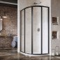 Pusapvalė dušo kabina Ravak Supernova, SKCP4-80 195, juoda+stiklas Transparent
