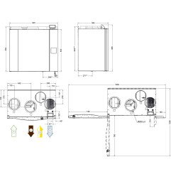Rekuperatorius SystemAir Save, vertikalus, rotacinis, VTR 500, dešininis 3
