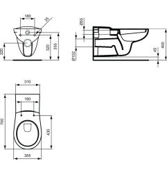 WC pakabinamas Ideal Standard, Contour 21, pailgintas 4