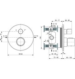 Virštinkinė dalis vonios-dušo maišytuvui Ideal Standard, Ceratherm T100 chrom 3