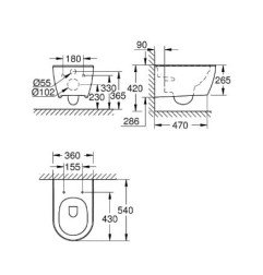 Pakabinamas WC Grohe, ESSENCE, su dangčiu soft close 3