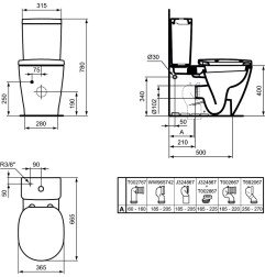Pastatomas WC Ideal Standard, Connect Cube su bakeliu ir dangčiu 3