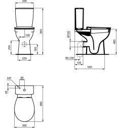 Pastatomas WC Ideal Standard Eurovit, paaukštintas, su dangčiu 7