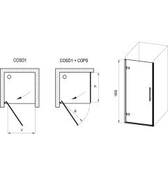 Varstomos dušo durys Ravak Cool!, COSD1-80 chromas+stiklas Transparent 5