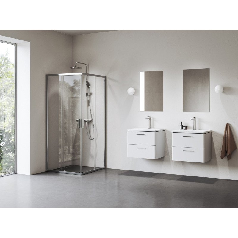 Kvadratinė dušo kabina Ravak Blix II NBLRV2, 80x80, blizgi+stiklas Transparent