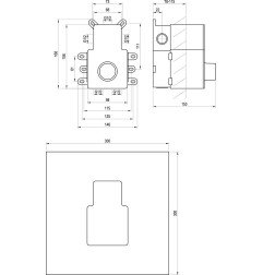 Įmontuojamo termostatinio maišytuvo Ravak potinkinė dalis R-Box Thermo, RB 07C.50 4