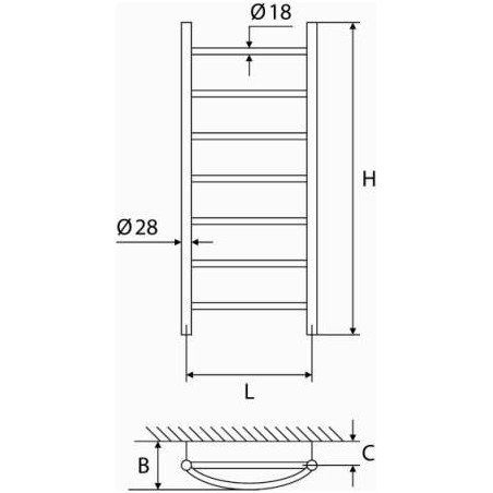 Vandeninis rankšluosčių džiovintuvas-kopetėlės Elonika, varinis, EV 747 KLD balta spalva