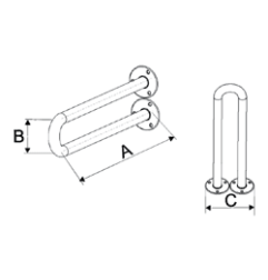 Atrama Corrado, stacionari, 600 mm, balta