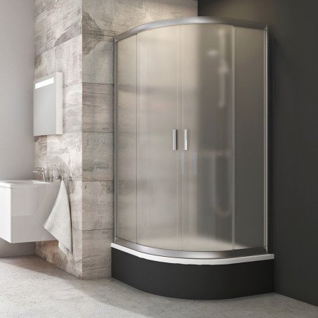 Pusapvalė dušo kabina Ravak Blix, BLCP4-90 Sabina, satinas + stiklas Grape 1
