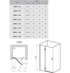 Varstomos dušo durys Ravak SmartLine, SMSD2-100, (A) L chromas+stiklas Transparent 5