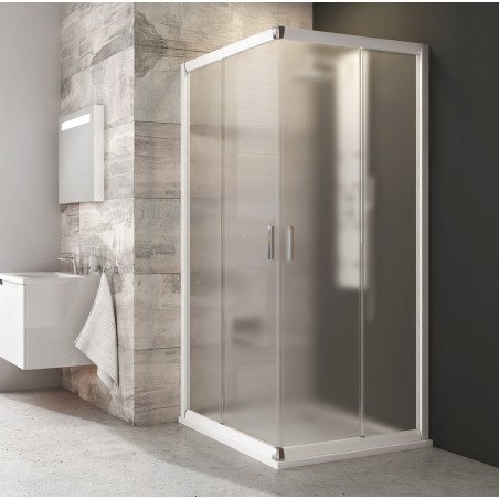 Kvadratinė dušo kabina Ravak Blix, BLRV2-90, balta+stiklas Grape 1