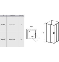 Kvadratinė dušo kabina Ravak Blix, BLRV2-90, balta+stiklas Grape