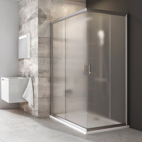 Stačiakampės dušo kabinos sienelė Ravak Blix, BLRV2K-110, satinas+stiklas Grape 1