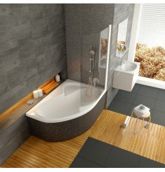 Vonios sienelė Ravak Rosa, CVSK1 160/170, L satinas+stiklas Transparent 3