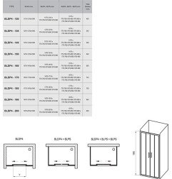 Stumdomos dušo durys Ravak Blix, BLDP2-110, balta+stiklas Transparent 4
