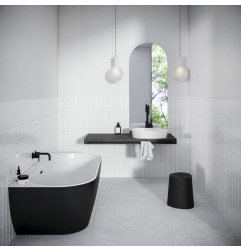 Laisvai pastatoma vonia Ravak Freedom Wall 166x80, 1660x800 balta/juoda su juodais priedais 4