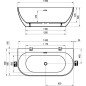 Laisvai pastatoma vonia Ravak Freedom Wall 166x80, 1660x800 balta/juoda su juodais priedais Laisvai pastatoma vonia Ravak Freedom Wall 166x80, 1660x800 balta/juoda su juodais priedais