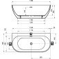 Laisvai pastatoma vonia Ravak Freedom Wall 166x80, 1660x800 balta/juoda su juodais priedais Laisvai pastatoma vonia Ravak Freedom Wall 166x80, 1660x800 balta/juoda su juodais priedais