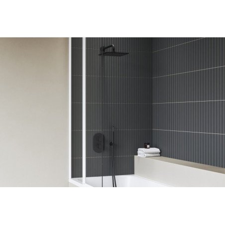 Stacionari kvadratinė dušo galva 250x250 mm, 986.20BLM juodas matinis
