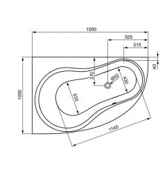 Akrilo vonia Ideal Standard Aqua, kairės pusės, 1500 mm 3