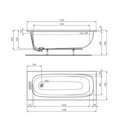 Akrilinė vonia IDEAL STANDARD, i.Life 170x70 cm 3