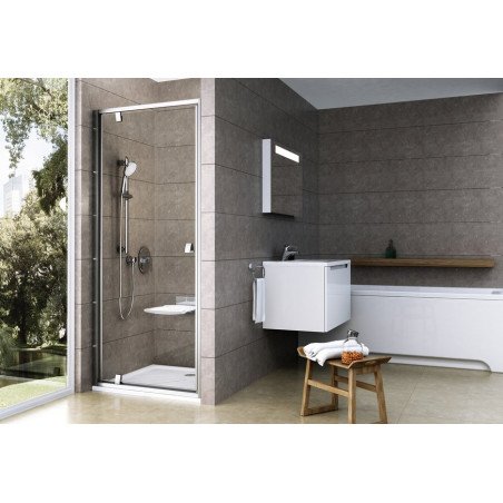 Varstomos dušo durys Ravak Pivot, PDOP1-90, satinas+stiklas Transparent 1
