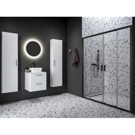 Stumdomos dušo durys Ravak Blix II NBLDP4, 130, juoda+stiklas Transparent 1