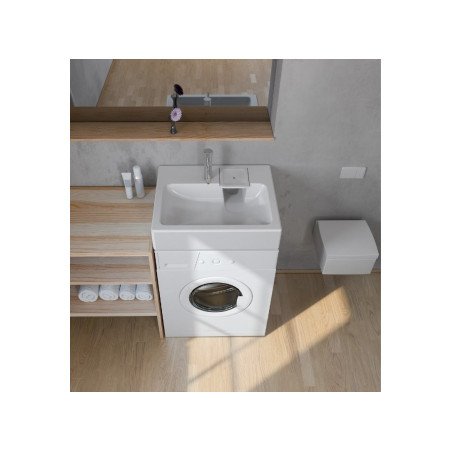 Virš skalbyklės montuojamas akmens masės praustuvas POLYCER Compactino, 60x50