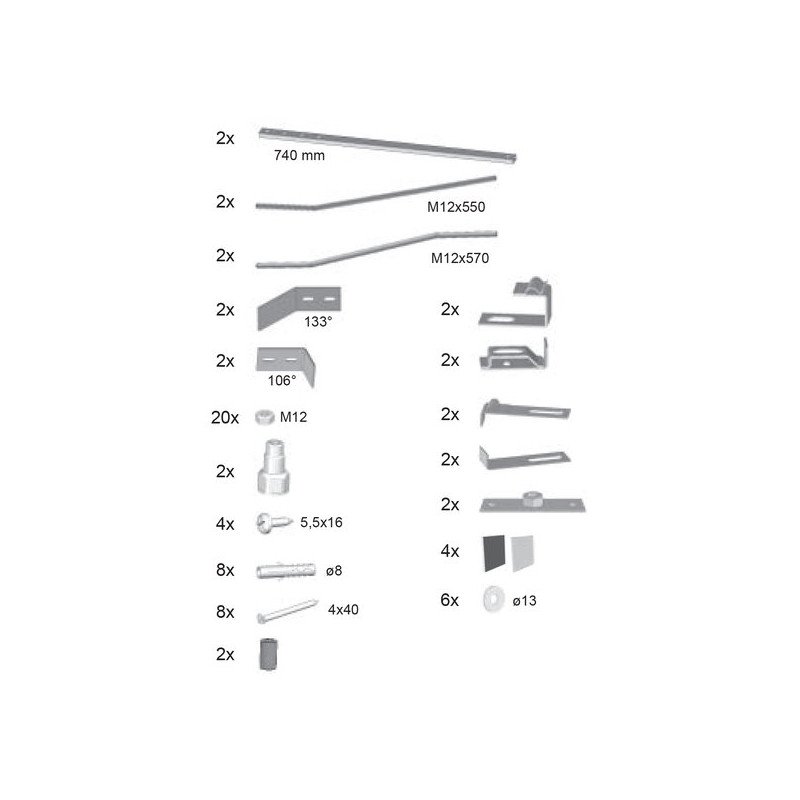 Apdailos plokštės Ravak tvirtinimo komplektas, LoveStory II