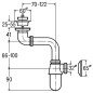 Praustuvo sifonas VIEGA, taupantis vietą, žalvarinis be ventilio