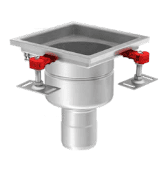 Higieniškas trapas ACO EG142, DN100, fiksuoto aukščio, su vertikalia ištekėjimo anga, sifonu