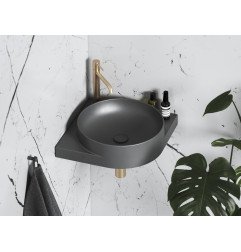 Fiksuotas praustuvo sifono vožtuvas Ravak Flat, antracitas, praustuvams be persipylimo