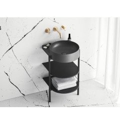 Fiksuotas praustuvo sifono vožtuvas Ravak Flat, antracitas, praustuvams be persipylimo