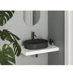 Praustuvas Ravak Ceramic Slim Shelf O 55, juodas matinis