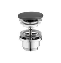 Fiksuotas praustuvo sifono vožtuvas Ravak Flat, antracitas, praustuvams be persipylimo