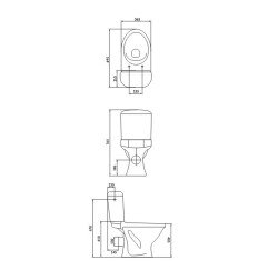 Pastatomas WC Cersanit, ECO II SimpleOn su dangčiu