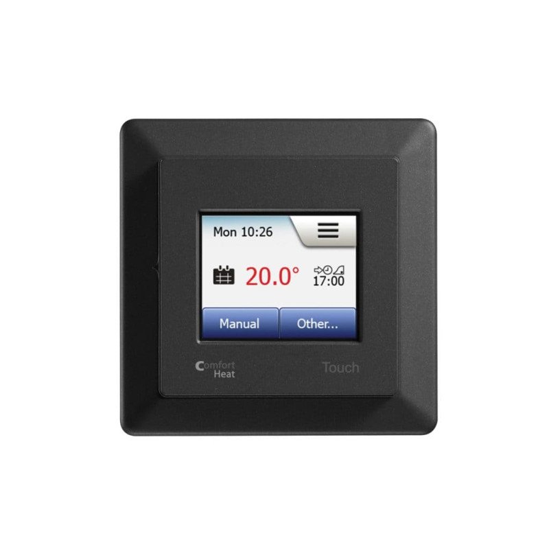 Elektra šildomų grindų termostatas Comfort Heat Touch, juodas