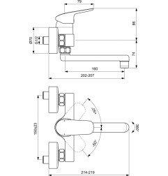 Praustuvo maišytuvas Ideal Standard Ceraflex, sieninis